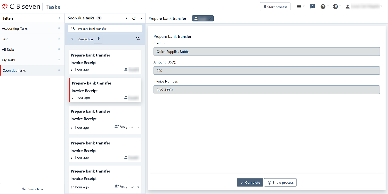 Screenshot of the Tasklist webapp